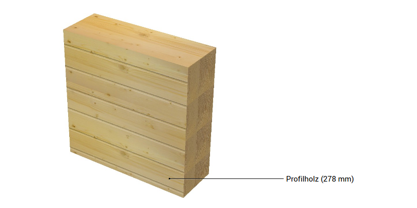 Blockbohlenwand 278 mm (auf Anfrage)